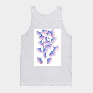 Blue and Pink Ginko leaves Tank Top